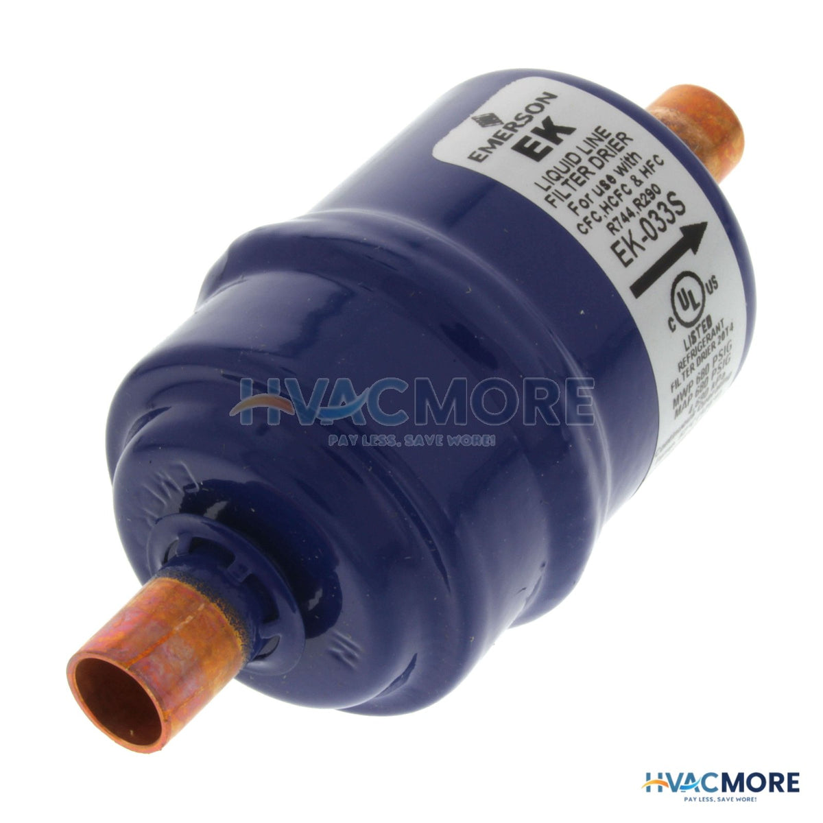 Emerson Flow Controls 3/8" ODF EK033S-SERIES Liquid Line Filter Drier (3 Cubic Inches) 060014