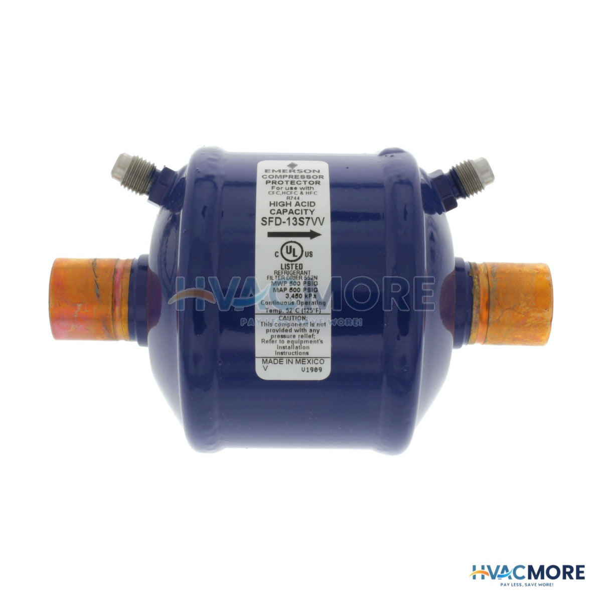 Emerson Flow Controls 7/8" ODF SFD13S7W-SERIES Suction Line Filter Drier (13 Cubic Inches) 060262