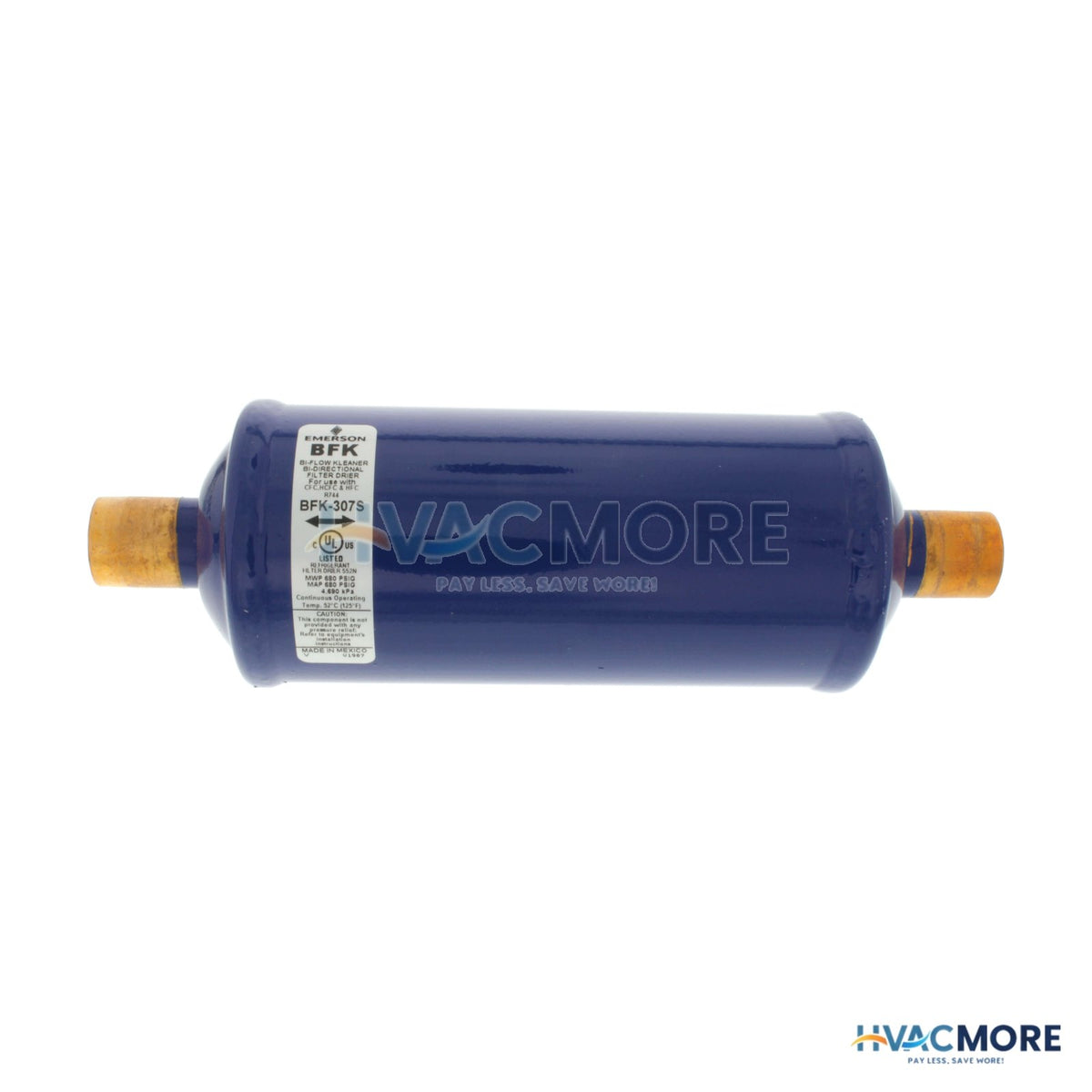 Emerson Flow Controls 7/8" ODF BFK307S-SERIES Liquid Line Bi-Directional Filter Drier (30 Cubic Inches) 063084