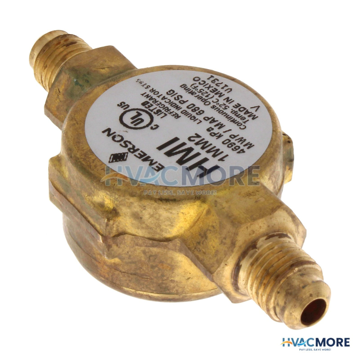 Emerson Flow Controls 1/4" Male Flare Hermetic Sight Glass Moisture Indicator 065391