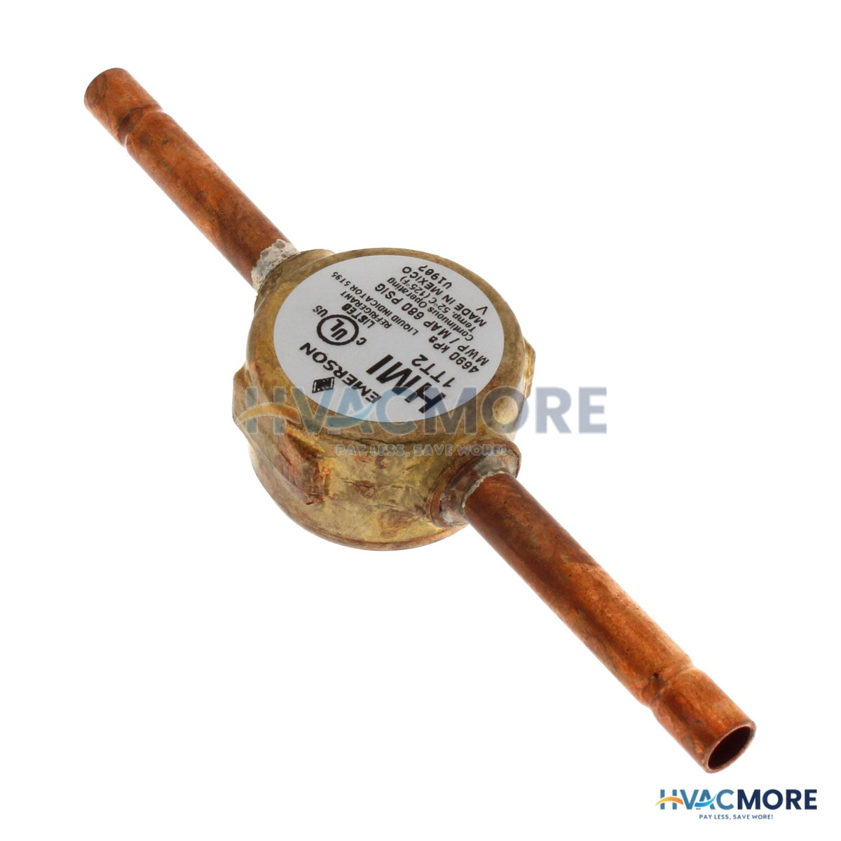 Emerson Flow Controls 1/4" ODF Hermetic Sight Glass Moisture Indicator 065405