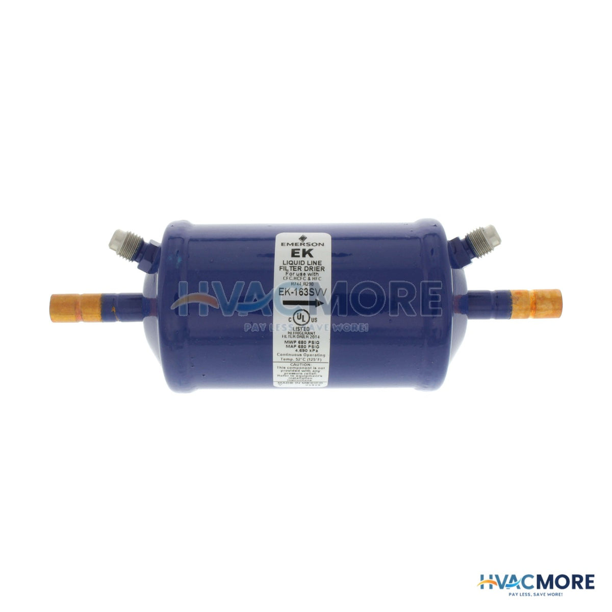 Emerson Flow Controls 3/8" ODF EK-163S-SERIES Liquid Line Filter Drier (16 Cubic Inches) 065965