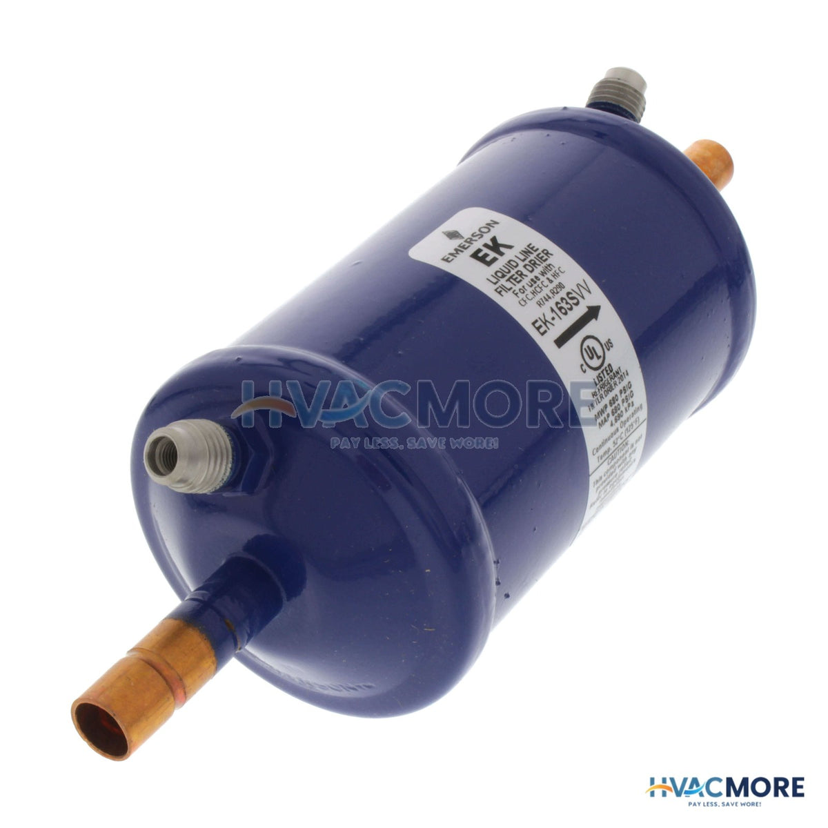 Emerson Flow Controls 3/8" ODF EK-163S-SERIES Liquid Line Filter Drier (16 Cubic Inches) 065965