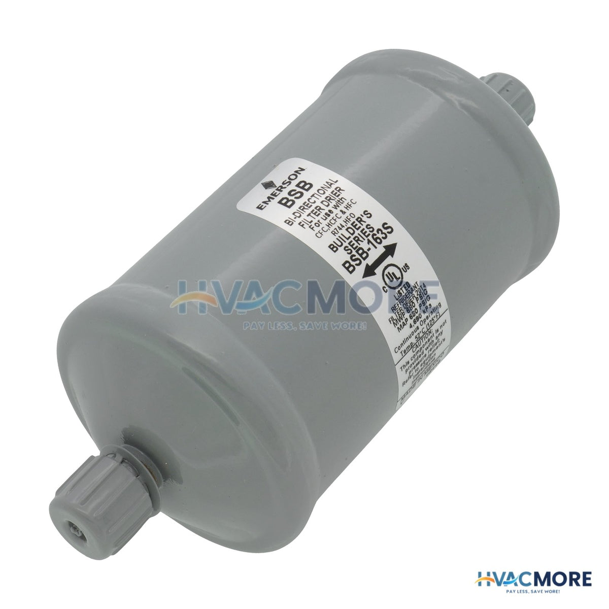 Emerson Flow Controls BSB-163S 3/8" ODF Sweat Bi-Flow Builder's Series Filter Drier (16 cubic inches) 066131
