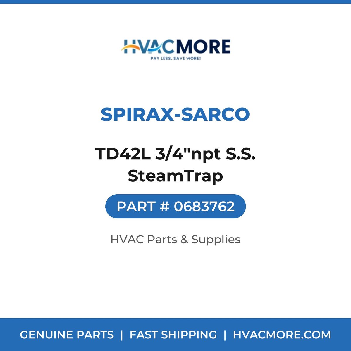 Spirax-Sarco TD42L 3/4"npt S.S. SteamTrap 0683762