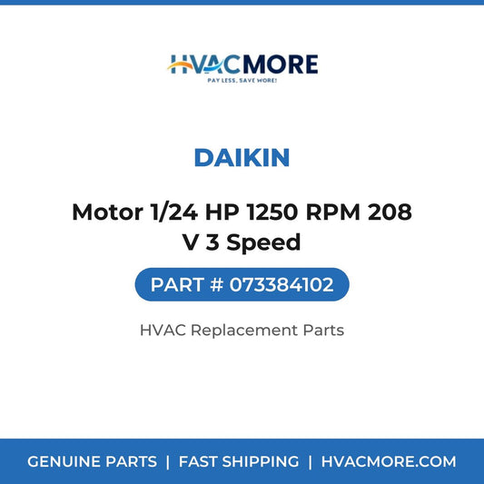 Daikin Motor 1/24 HP 1250 RPM 208 V 3 Speed 073384102