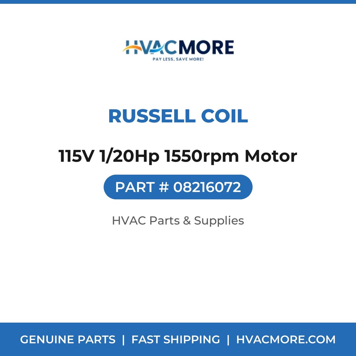 Russell Coil 115V 1/20Hp 1550rpm Motor 08216072
