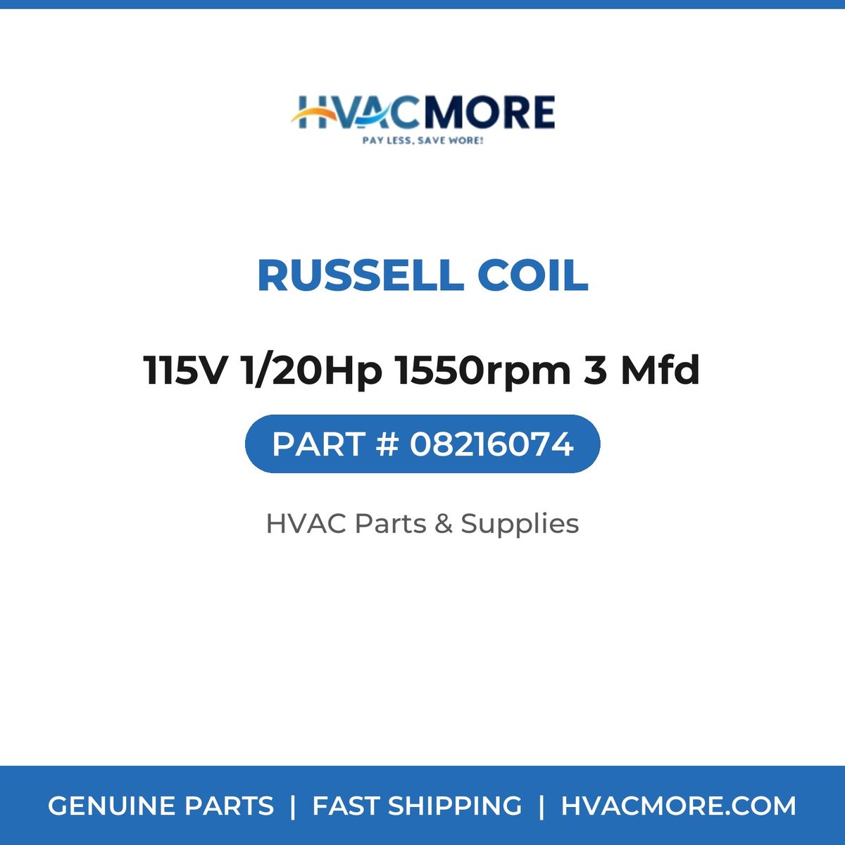 Russell Coil 115V 1/20Hp 1550rpm 3 Mfd 08216074