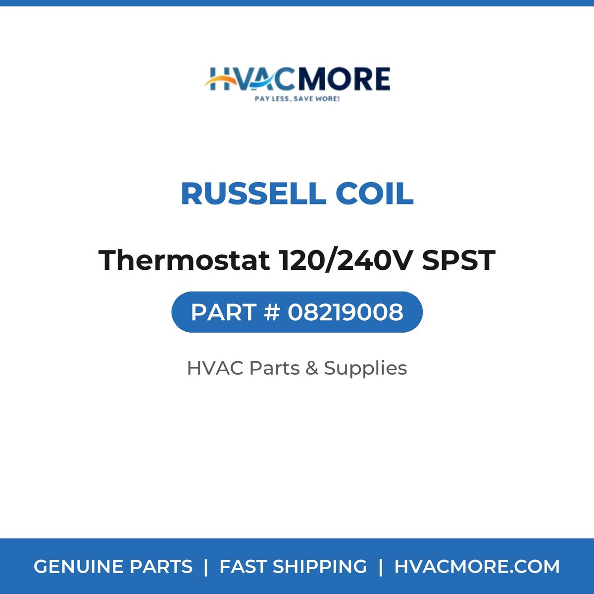 Russell Coil Thermostat 120/240V SPST 08219008