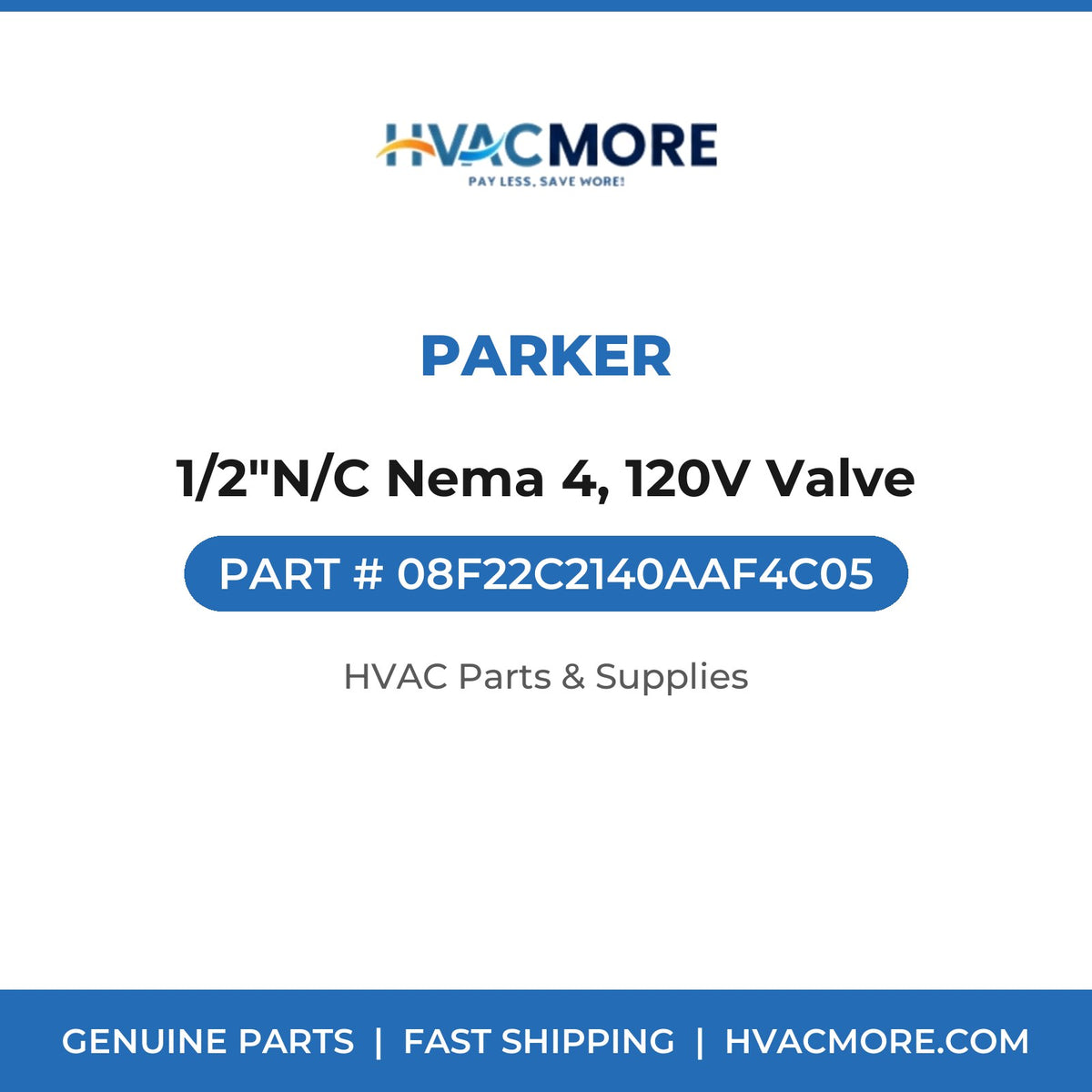Parker 1/2"N/C Nema 4, 120V Valve 08F22C2140AAF4C05