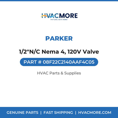 Parker 1/2"N/C Nema 4, 120V Valve 08F22C2140AAF4C05