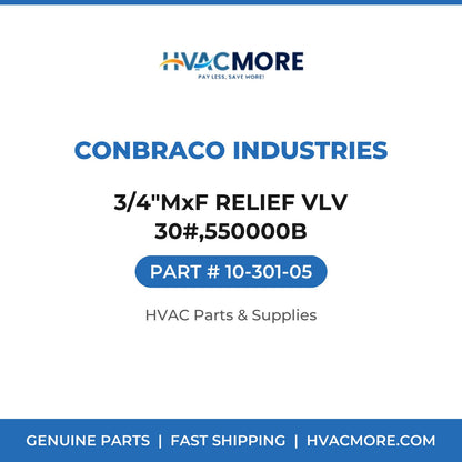 Conbraco Industries 3/4"MxF RELIEF VLV 30#,550000B 10-301-05