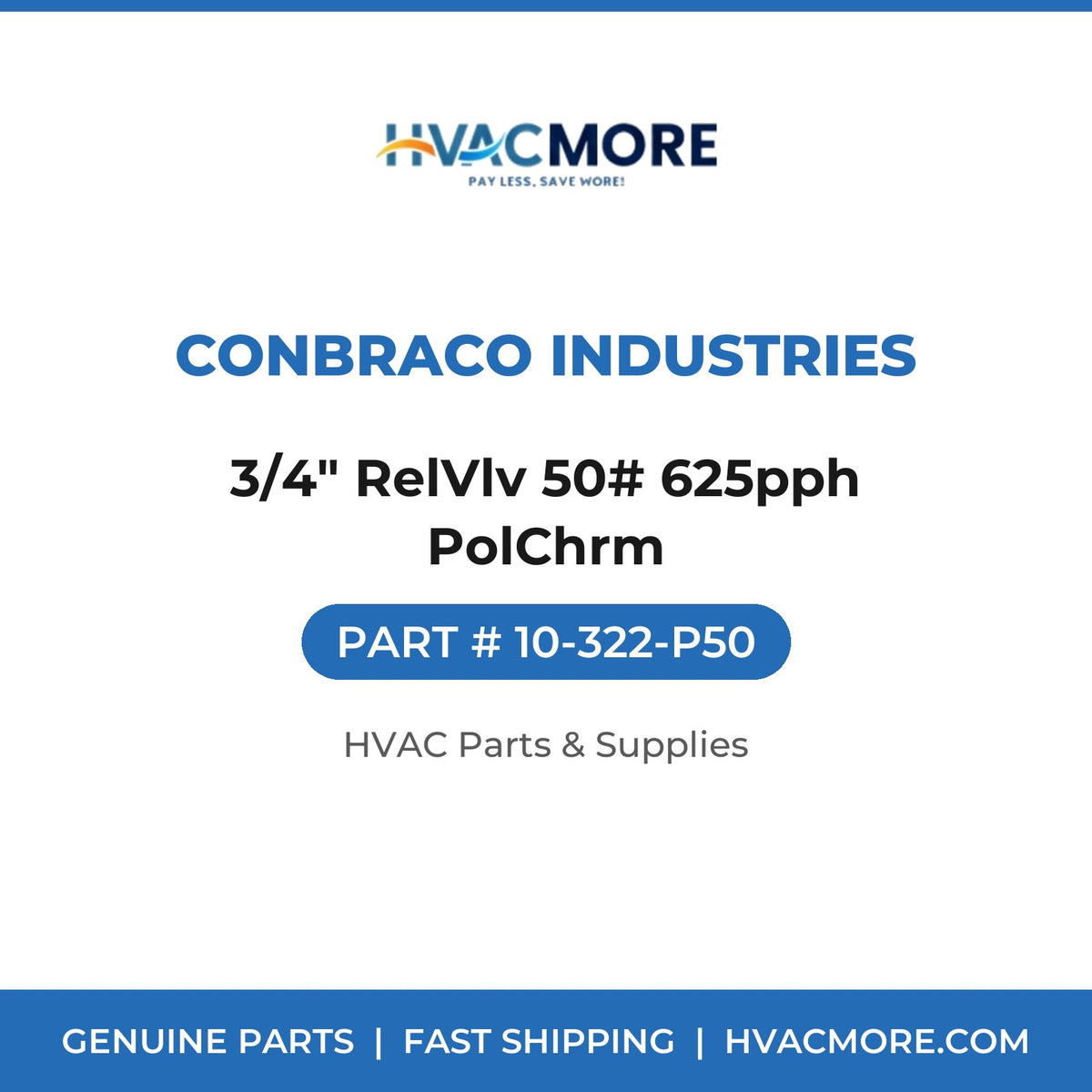 Conbraco Industries 3/4" RelVlv 50# 625pph PolChrm 10-322-P50
