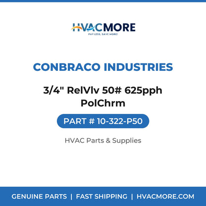 Conbraco Industries 3/4" RelVlv 50# 625pph PolChrm 10-322-P50