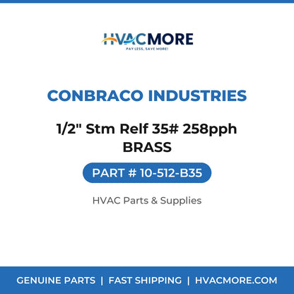Conbraco Industries 1/2" Stm Relf 35# 258pph BRASS 10-512-B35