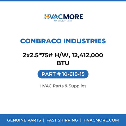 Conbraco Industries 2x2.5"75# H/W, 12,412,000 BTU 10-618-15