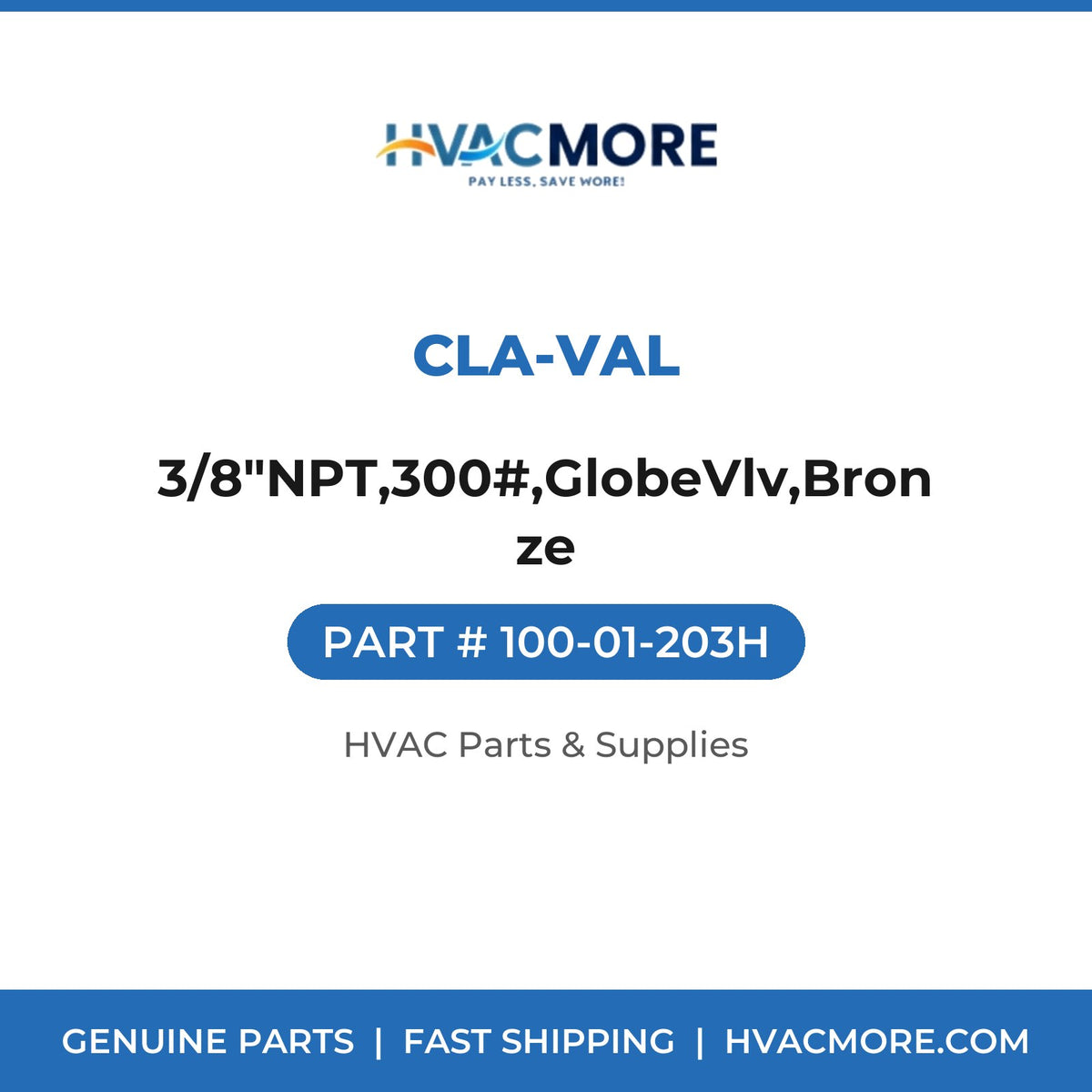 Cla-Val 3/8"NPT,300#,GlobeVlv,Bronze 100-01-203H