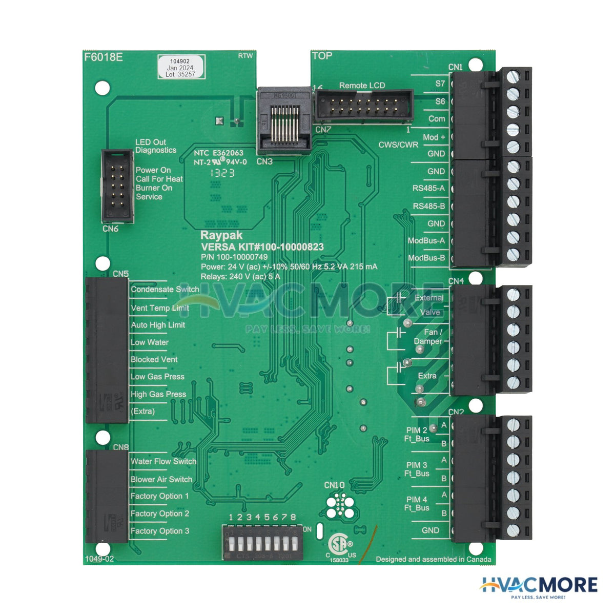 Raypak PC Board 100-10000823