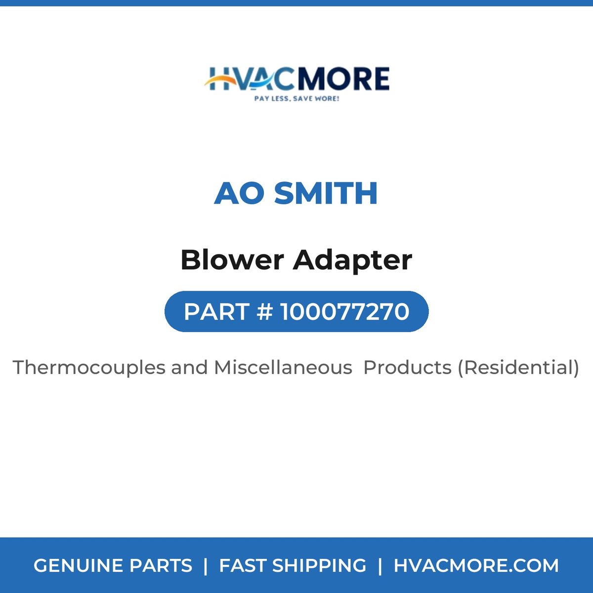 AO Smith Blower Adapter 100077270