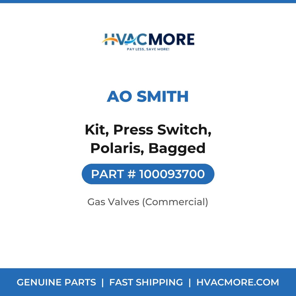 AO Smith Kit, Press Switch, Polaris, Bagged 100093700