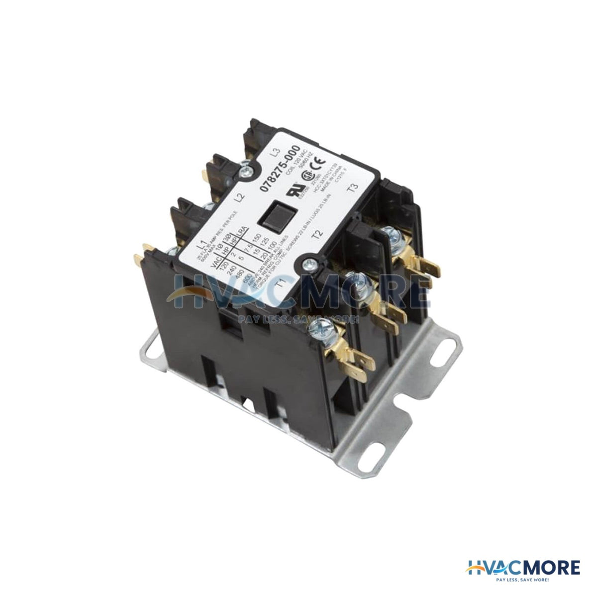 AO Smith 3 Pole Contactor, 30 Amp 120V 100110217