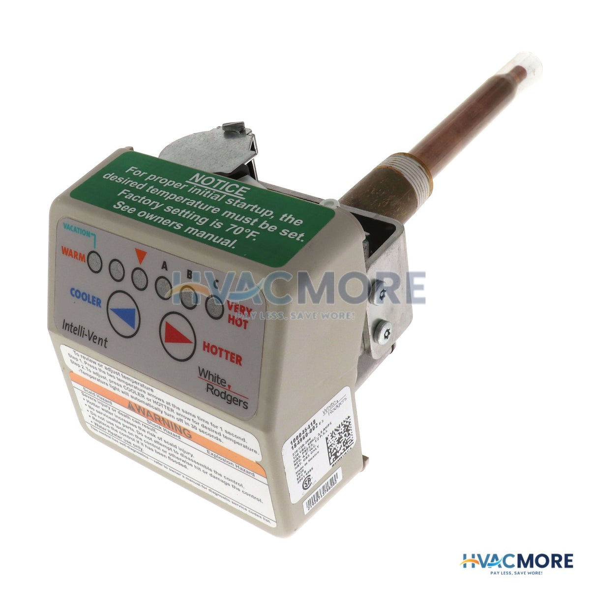 AO Smith White Rodgers Intellivent Thermostat Gas Control for Natural Gas, 2.25" Shank 100110278