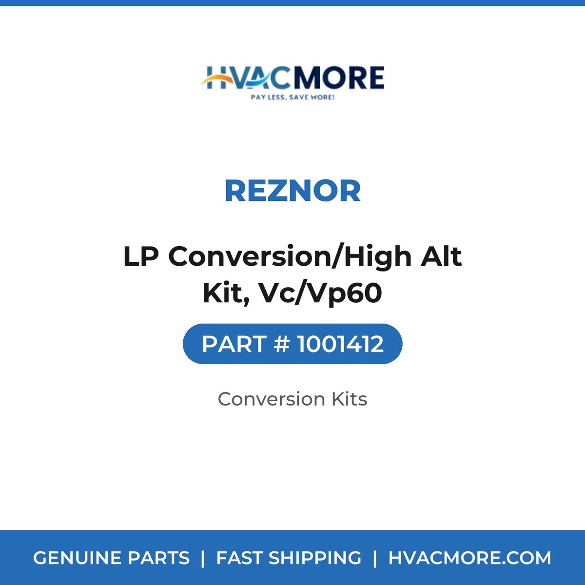 Reznor LP Conversion/High Alt Kit, Vc/Vp60 1001412