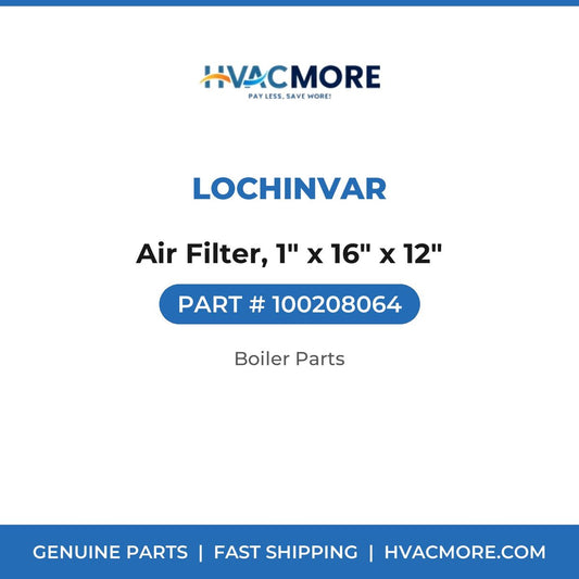 Lochinvar Air Filter, 1" x 16" x 12" 100208064