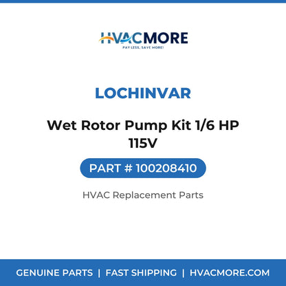 Lochinvar Wet Rotor Pump Kit 1/6 HP 115V 100208410