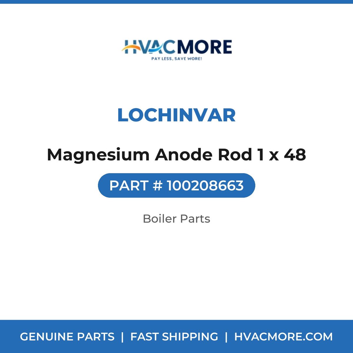 Lochinvar Magnesium Anode Rod 1 x 48 100208663