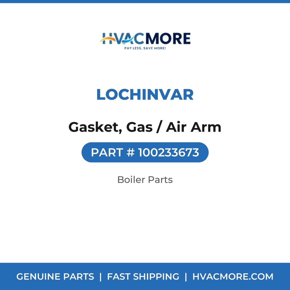 Lochinvar Gasket, Gas / Air Arm 100233673