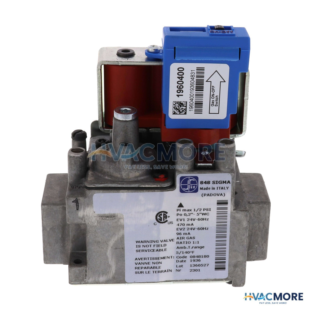 Lochinvar Gas Valve Assembly W/ Flange & Screws 100268032
