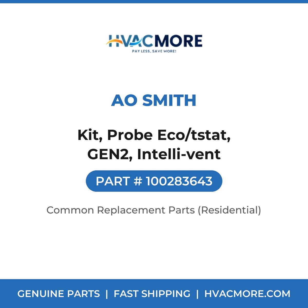 AO Smith Kit, Probe Eco/tstat, GEN2, Intelli-vent 100283643
