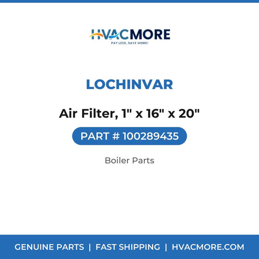 Lochinvar Air Filter, 1" x 16" x 20" 100289435