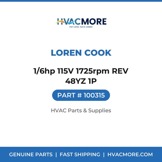 Loren Cook 1/6hp 115V 1725rpm REV 48YZ 1P 100315