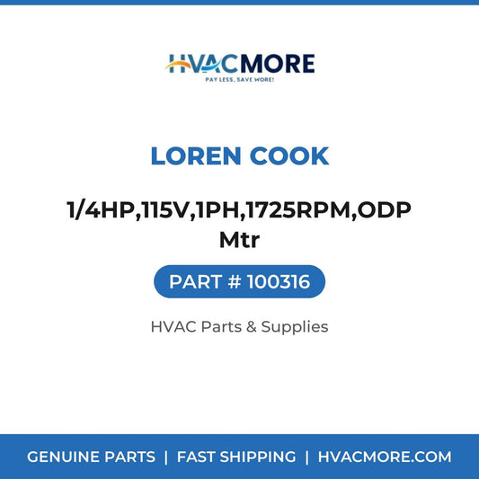 Loren Cook 1/4HP,115V,1PH,1725RPM,ODP Mtr 100316