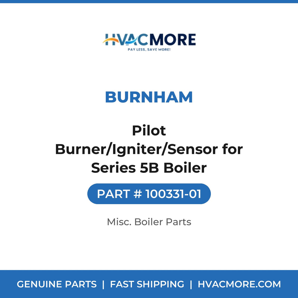 Burnham Pilot Burner/Igniter/Sensor for Series 5B Boiler 100331-01