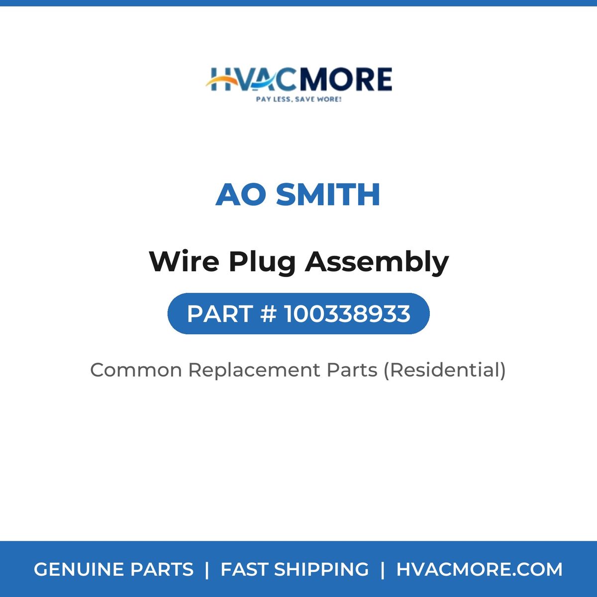 AO Smith Wire Plug Assembly 100338933