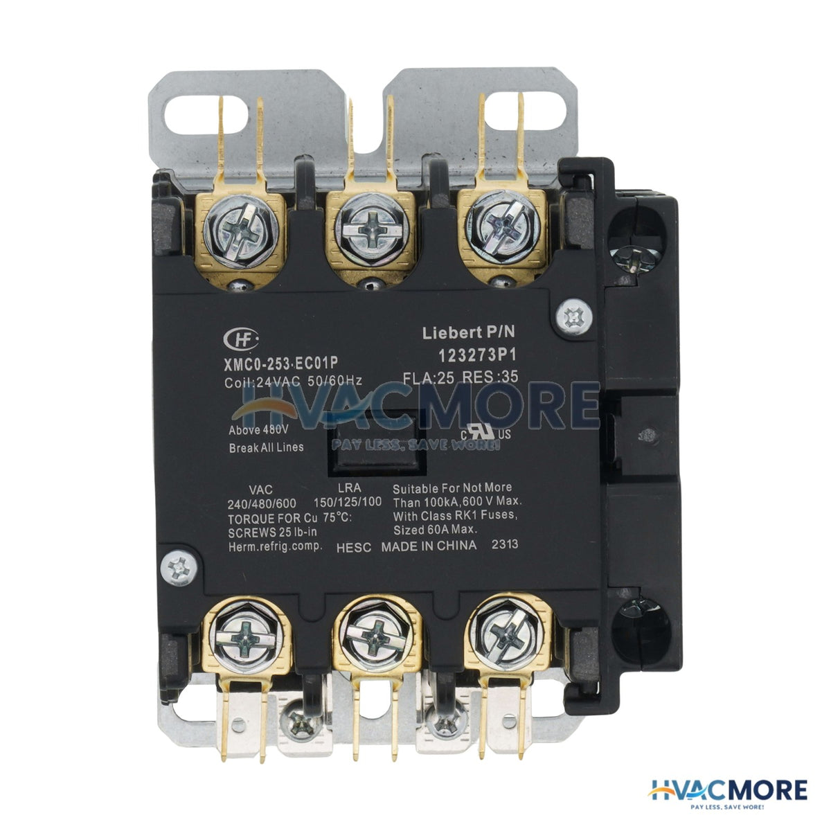 Liebert 3P 30A 24V Contactor W/Aux NO/NC 10125599P2S