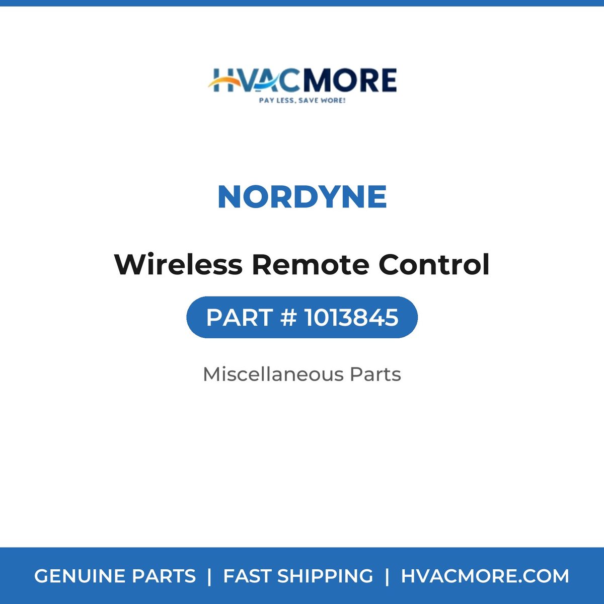 Nordyne Wireless Remote Control 1013845