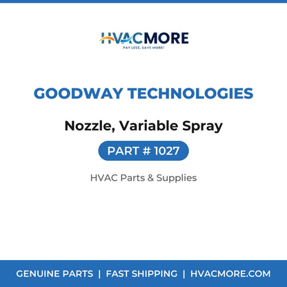 Goodway Technologies Nozzle, Variable Spray 1027