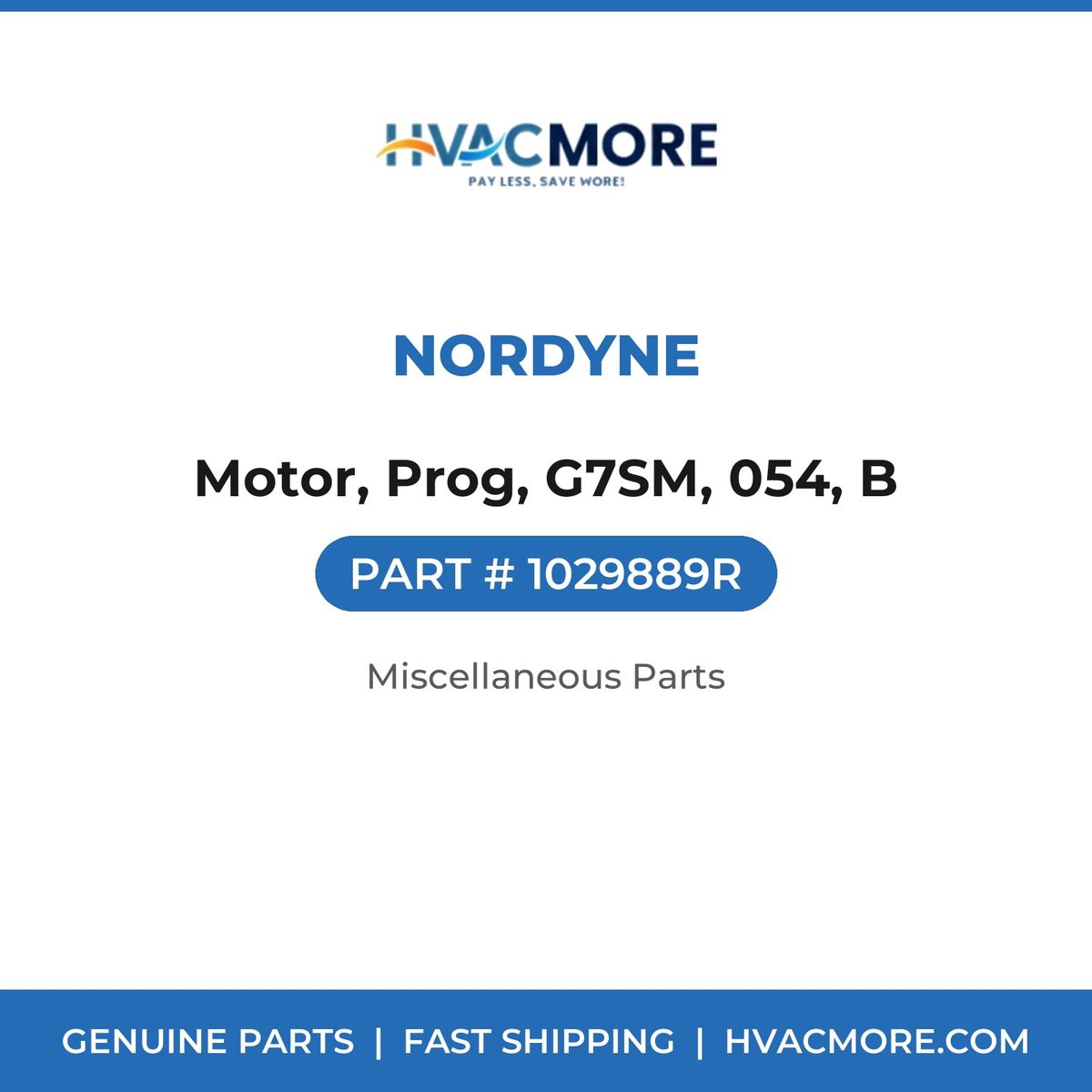 Nordyne Motor, Prog, G7SM, 054, B 1029889R