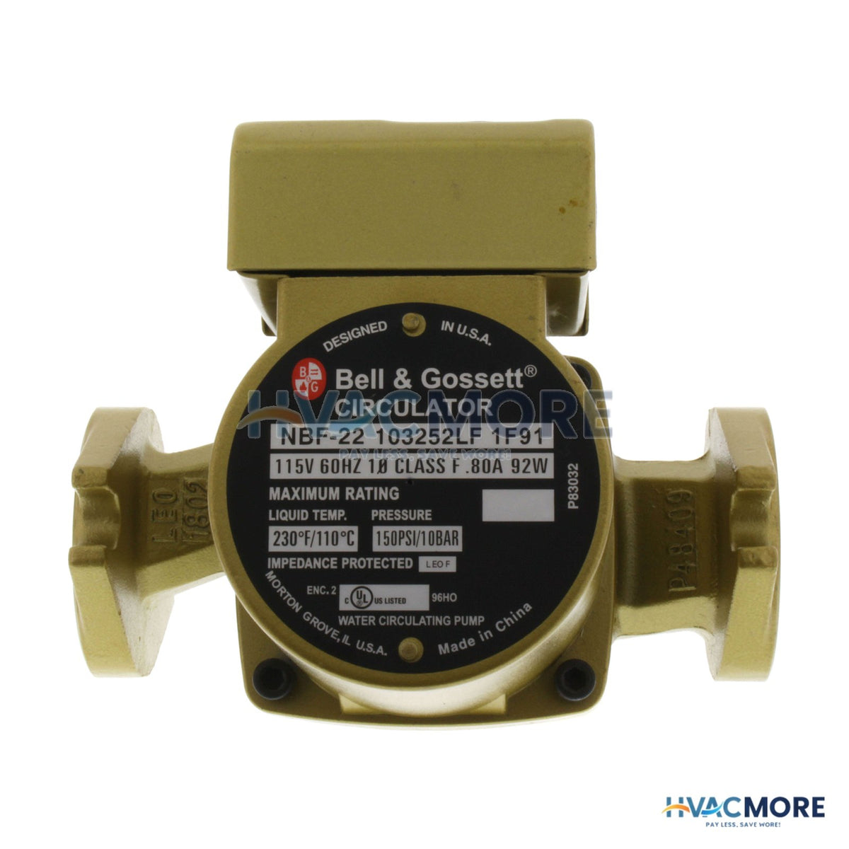 Bell & Gossett 1/25 HP, NBF-22 Bronze Circulator Pump Lead Free 103252LF