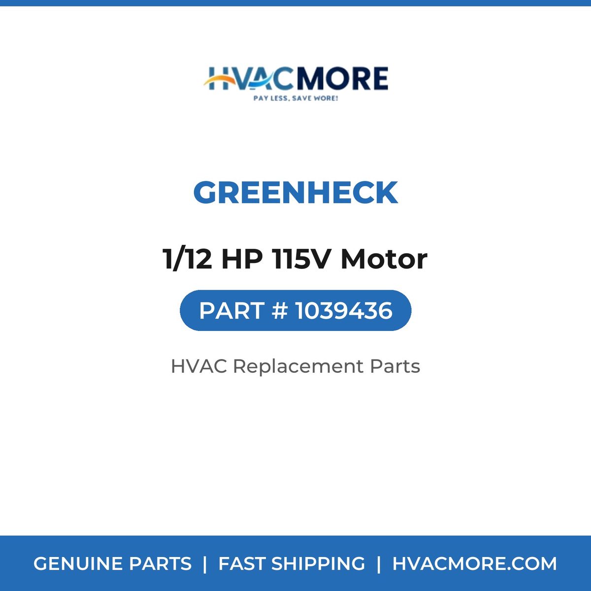 Greenheck 1/12 HP 115V Motor 1039436