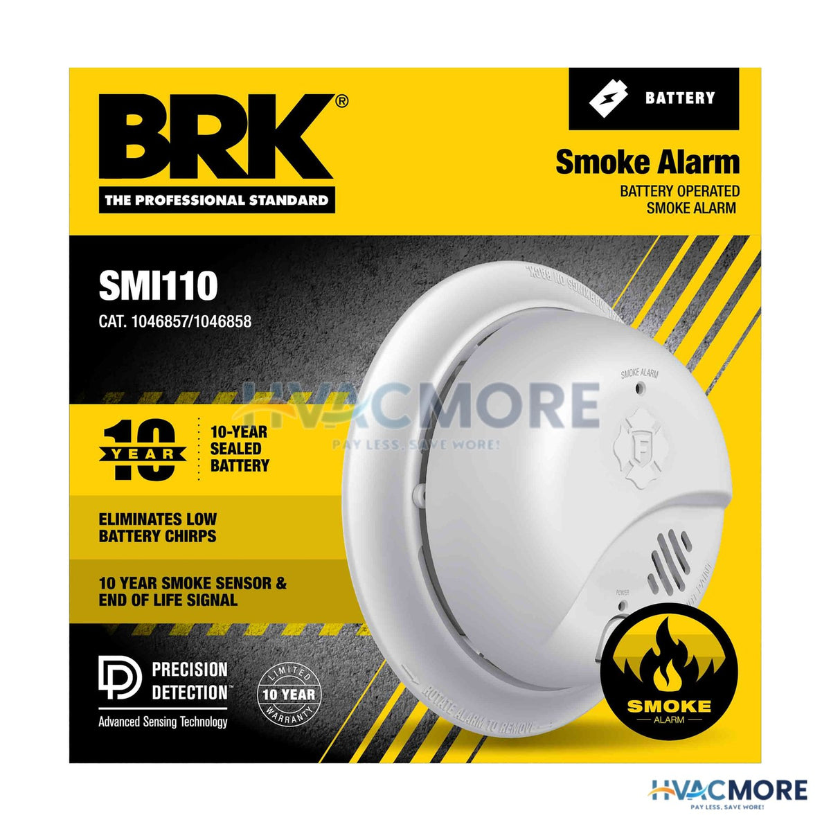BRK 10-YEAR Battery Smoke Alarm (6 Pack) 1046859