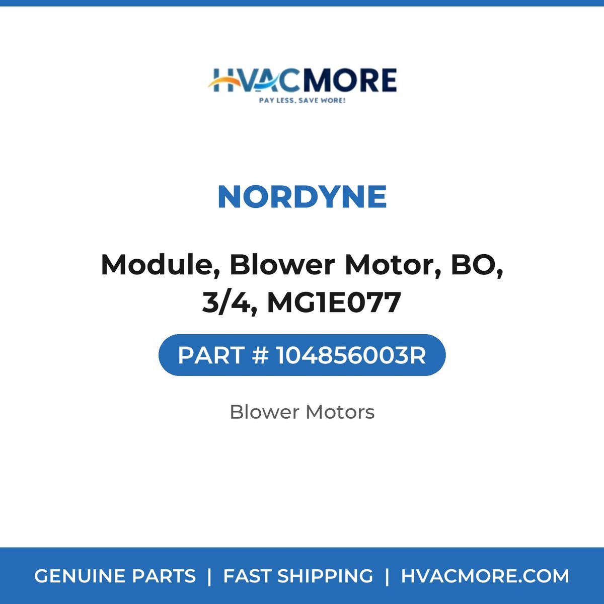 Nordyne Module, Blower Motor, BO, 3/4, MG1E077 104856003R