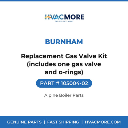 Burnham Replacement Gas Valve Kit (includes one gas valve and o-rings) 105004-02