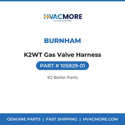 Burnham K2WT Gas Valve Harness 105829-01