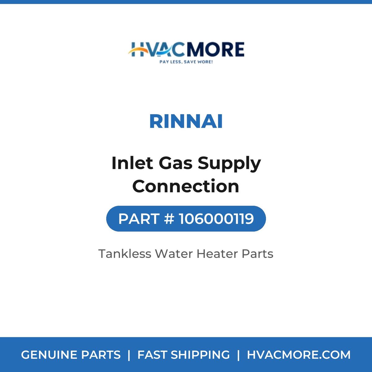 Rinnai Inlet Gas Supply Connection 106000119