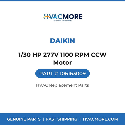 Daikin 1/30 HP 277V 1100 RPM CCW Motor 106163009